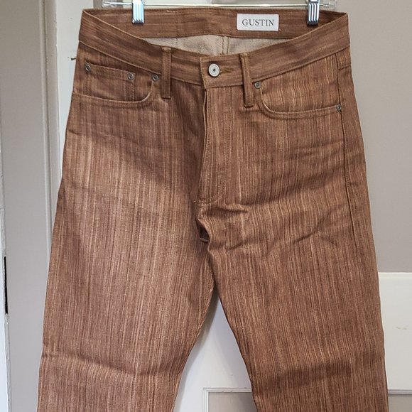 Gustin Other - Gustin #163 BROWN ORGANIC Raw Selvedge Denim Jeans